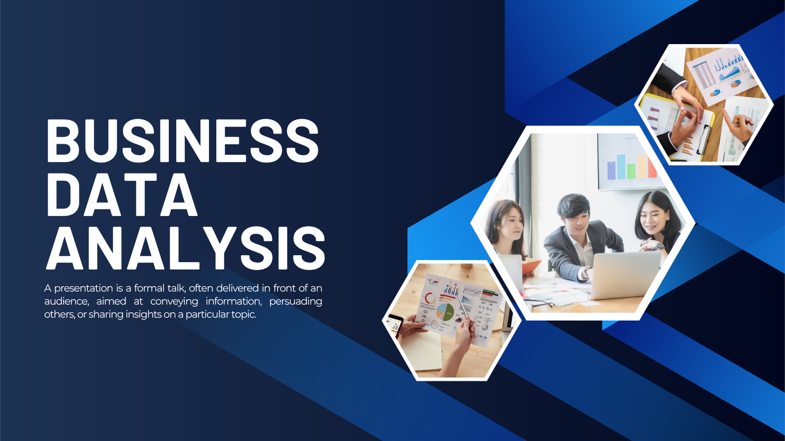 Blue and White Modern Business Data Analysis Presentation
